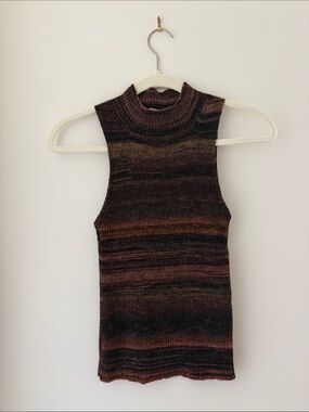Paloma Wool Brown and Rust Striped Knit Vest